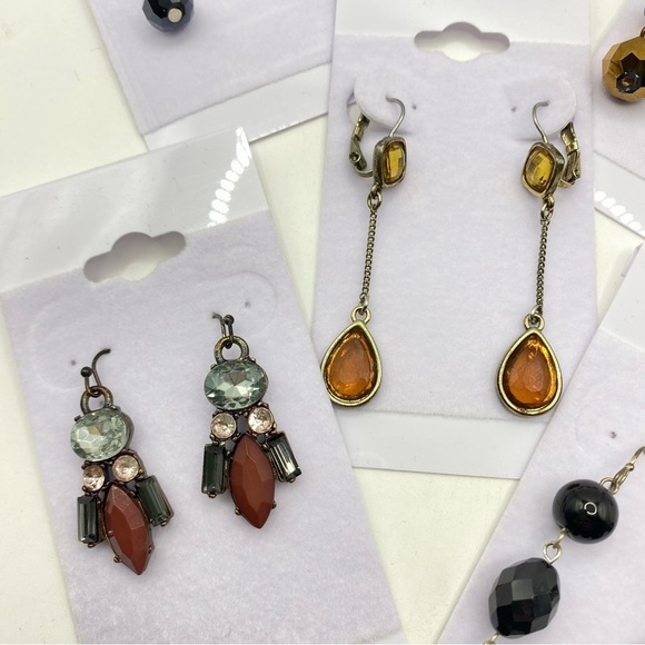 Glass Pierced Sparkly Earrings Bundle of Seven Long Pairs - Picture 7 of 10